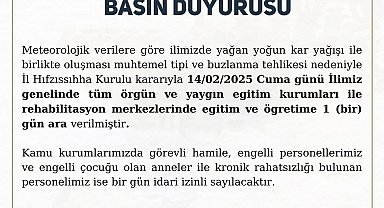 Aksaray'da okullara kar tatili