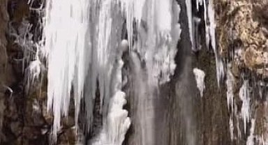 Amasya'da şelaleler dondu