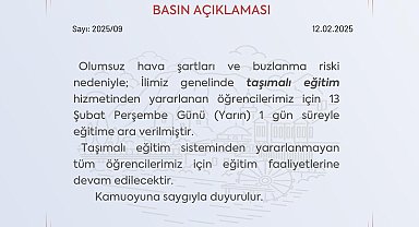 Amasya'da taşımalı eğitime 1 gün ara verildi