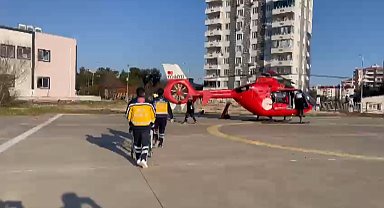 Ambulans helikopter, kalp krizi geçiren hasta için havalandı