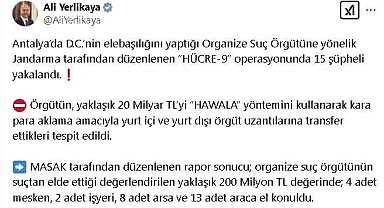 Antalya'da suç örgütü operasyonu: 15 gözaltı