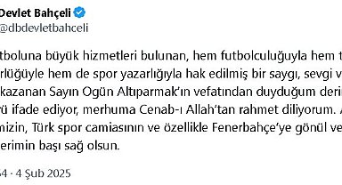 Bahçeli'den, Ogün Altıparmak için başsağlığı mesajı
