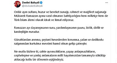 Bahçeli'den ramazan ayı tebriği