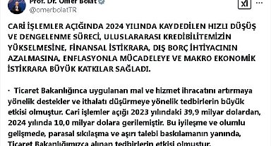 Bakan Bolat: Cari açık 45,1 milyar dolar azaldı