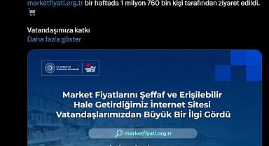 Bakan Kacır: 'Market fiyatı' sitesini 1 milyon 760 bin kişi ziyaret etti