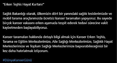 Bakan Memişoğlu: Erken teşhis hayat kurtarır