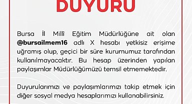 Bursa İl Milli Eğitim Müdürlüğünün X hesabı hacklendi
