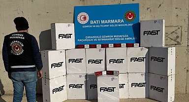Çanakkale'de Panama bayraklı gemide 750 karton kaçak sigara ele geçirildi