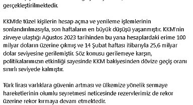 Cevdet Yılmaz: Rezervlerimiz 173,2 milyar dolar ile tarihin en yüksek seviyesine ulaşmıştır