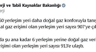 Doğal gaza erişimi olan yerleşim yeri sayısı 913'e çıktı
