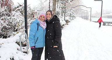 En az yağış alan illerden Aksaray'da kar yağışı sevindirdi