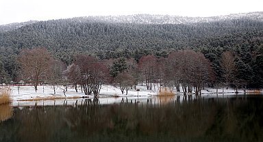 Gölcük Tabiat Parkı'nda kar güzelliği