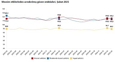 Güven endeksi perakende ticarette arttı, inşaat ve hizmet sektöründe azaldı