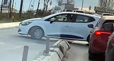 İstanbul - Avcılar'da sürücülerin tehlikeli 'Ters yön çözümü'