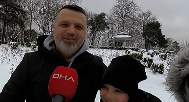 İstanbul- Beyaza bürünen Çamlıca Tepesi'nde seyirlik manzaralar