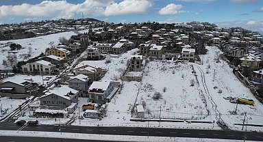 İstanbul - Kar yağışı sonrası Sarıyer havadan görüntülendi