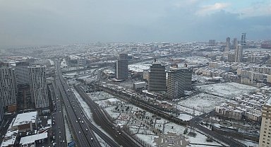 İstanbul- Kar yağışının ardından Esenyurt havadan görüntülendi