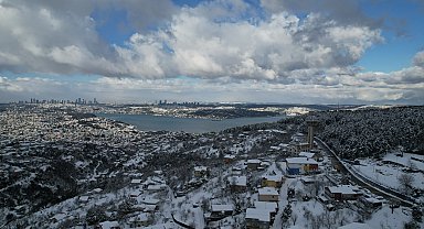 İstanbul- Kavacık'ta kar manzarası havadan görüntülendi