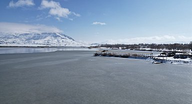 Kar yağışı, kuruma riski altındaki göle 'can suyu' oldu