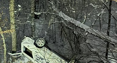 Karabük'te ağaçlığa uçan otomobildeki 5 kişi yaralandı