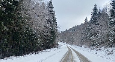 Karabük'ün yüksek kesimlerinde kar yağışı