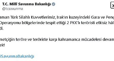 MSB: Irak'ın kuzeyinde 2 terörist etkisiz hale getirildi