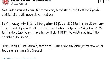 MSB: Irak'ın kuzeyinde 7 terörist etkisiz hale getirildi