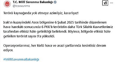 MSB: Irak'ın kuzeyinde etkisiz hale getirilen terörist sayısı 9'a yükseldi