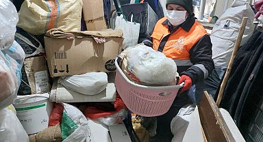 Ordu'da evden 10 kamyonet çöp çıktı