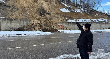 Ordu'da heyelan; o anlar kamerada