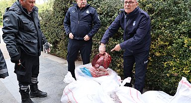 Otobüs terminalinde çuvallarda taşınan 1,5 ton ciğer imha edildi