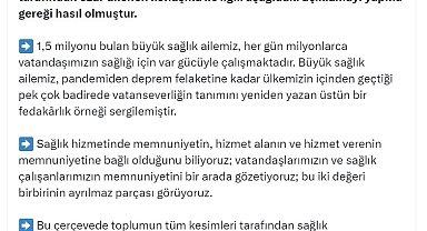 Sağlık Bakanlığı: Vatandaşlarımızın ve sağlık çalışanlarımızın memnuniyetini bir arada gözetiyoruz