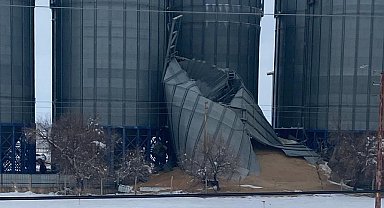 Silo çöktü, tonlarca buğday yere döküldü