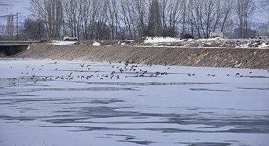 Sivas eksi 18'i gördü, Kızılırmak Nehri kısmen dondu