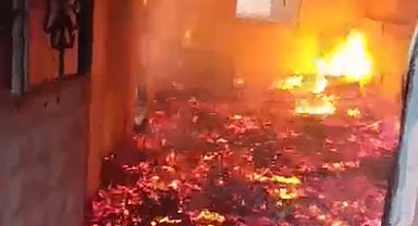 Sobadan çıkan yangında ağır yaralandı