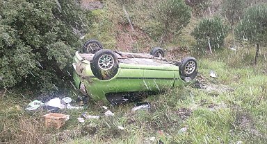 Takla atan otomobilin sürücüsü ağır yaralandı