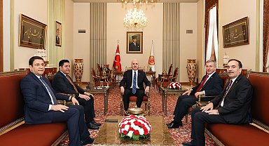 TBMM Başkanı Kurtulmuş, Yeni Yol Partisi Grup Başkanı Kaya'yı kabul etti