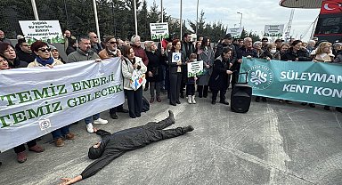 Tekirdağ'da 'çimento tozu' protestosu