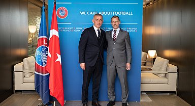 TFF Başkanı Hacıosmanoğlu, UEFA Başkanı Ceferin ile bir araya geldi