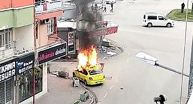 Tüfekli saldırıda kızı ve eşiyle vurulmuştu, oğlunun da taksisi kundaklandı; o anlar kamerada