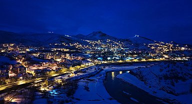 Tunceli beyaza büründü; güzel manzaralar dron kamerasında