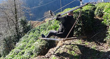 Yol yapıldı, teleferikle tehlikeli yolculuk son buldu