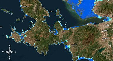 Yunanistan ve Türkiye kıyılarındaki deniz taşkın riski metre metre belirlendi