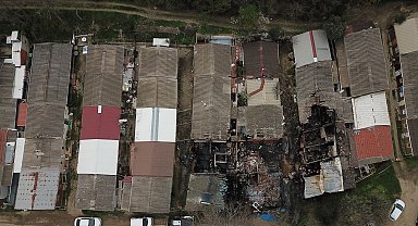 18 evin yandığı mahalle dronla görüntülendi