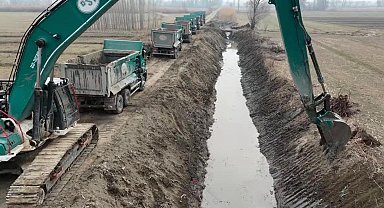 210 kilometre uzunluğundaki sulama kanalları, 100'den fazla iş makinesiyle temizlendi