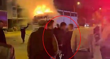 Babasıyla tartışıp kullandığı kamyonu ateşe verdi, itfaiyecilere engel olmak istedi