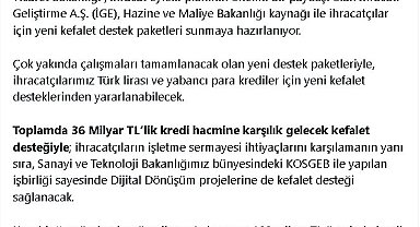 Bakan Bolat: İhracatçılarımıza yeni kefalet desteği hazırlanıyor