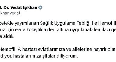 Bakan Işıkhan: Hemofili A ilacını geri ödeme kapsamına aldık