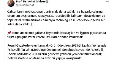 Bakan Işıkhan: Psikolojik Tacizle Mücadele Kurulu'nun görev ve yetkileri yeniden tanımlandı