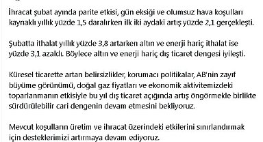 Bakan Şimşek: Sürdürülebilir cari dengenin devam etmesini bekliyoruz